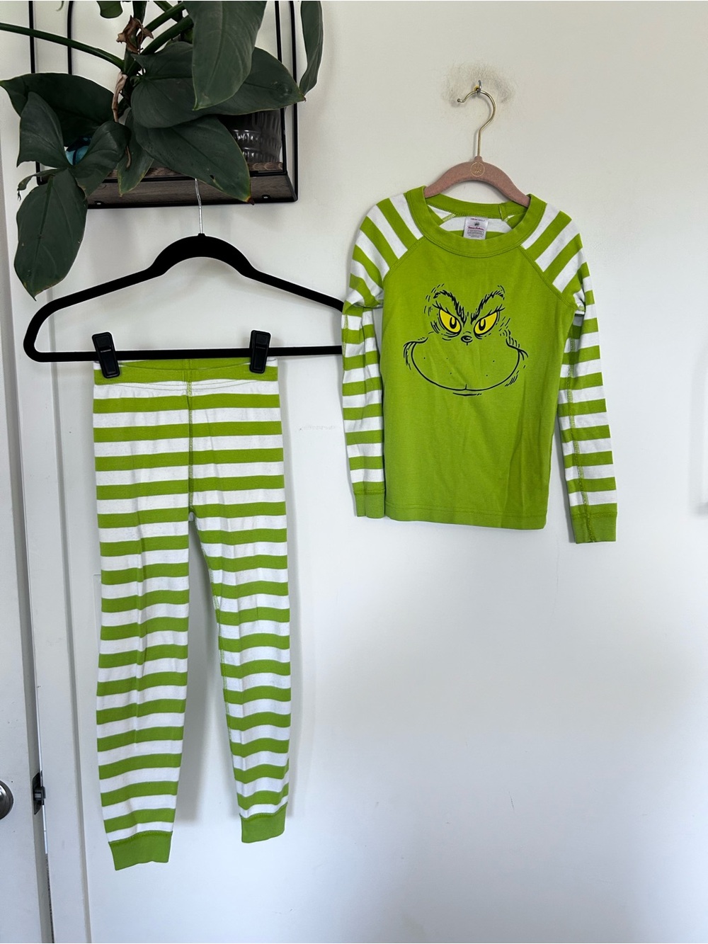 Hanna Andersson The Grinch Green & White Long Sleeve Pajama Set 120cm or 6/7
